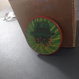 VTG 1966 Large 3" Green Hornet Flicker Button from Vari-Vue